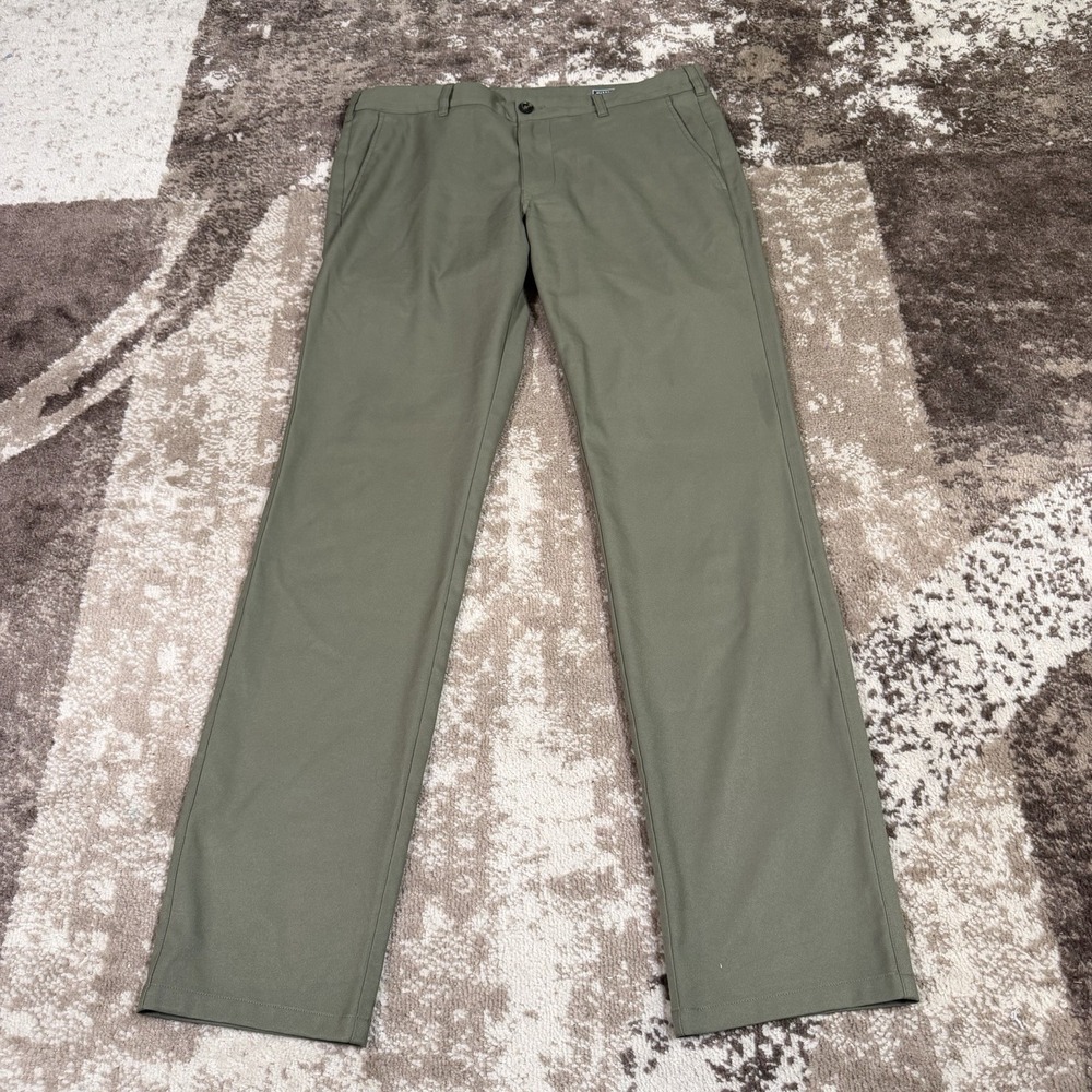 Mizzen Main Pants Mens 34x34 Green Baron Chino Trim Fit Performance Golf Stretch